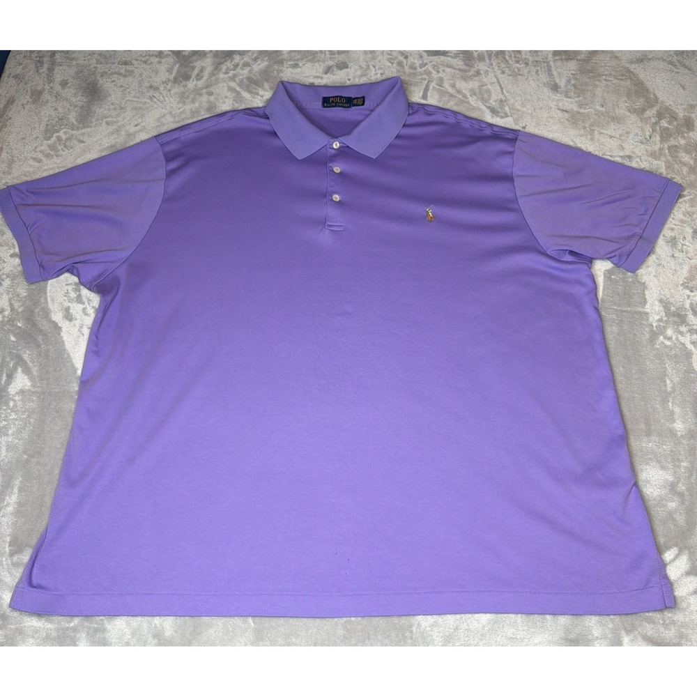 Polo Ralph Lauren Men's 3XB Purple Big Pony Polo Shirt 100% Cotton B&T